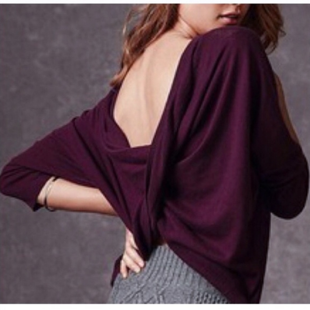 Victoria's Secret Reversible Twist Sweater in Wine